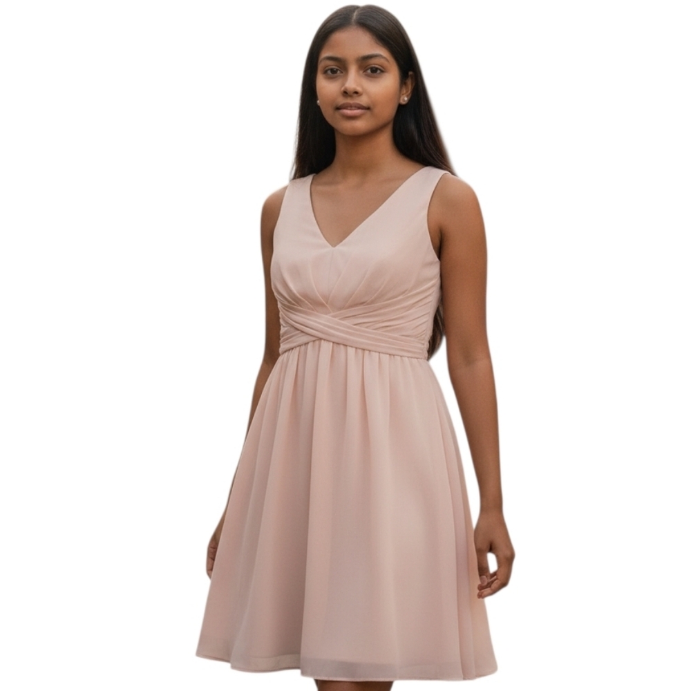 Dove & Dahlia Pink Chiffon Twist Front Dress sz 4